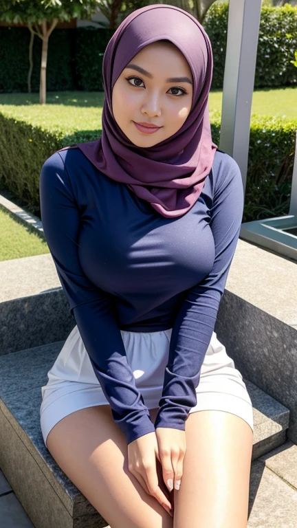 Hijab korean, mature, 50-Years-Old, saggy, big saggy breasts, chubby, ((plump fat body)), sitting on white jelly, over excited face, surprised face, nudity, naked, no pants, body shape seen, braless, gigantic nipples shape seen, heart shape, gazing at viewer, ((super oily body)), hands folding back, sticking body, white gel spreading on chest, folding hands down to earth, ((sitting and sticking body beside a thousands of earth worm at sparta stadium))