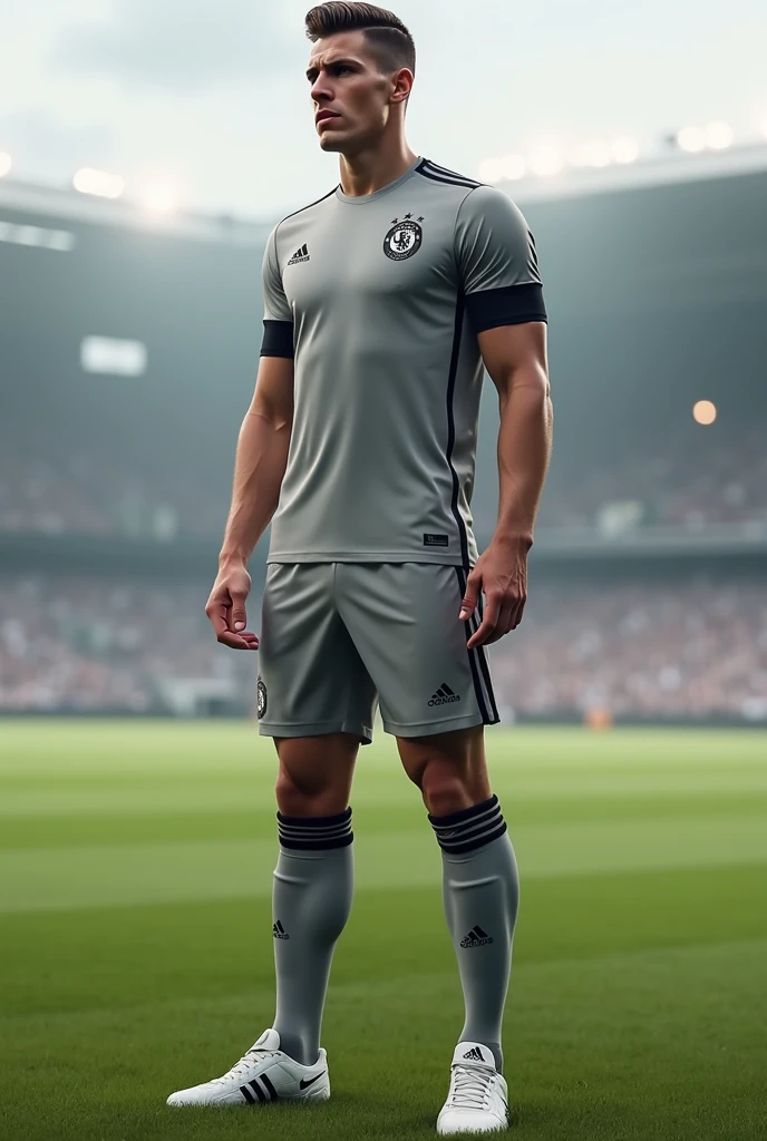 Full soccer field uniform
Gray with minimalist black details
