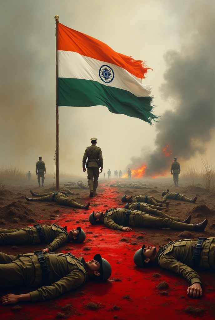 In the blood of soldiers Indian flag
