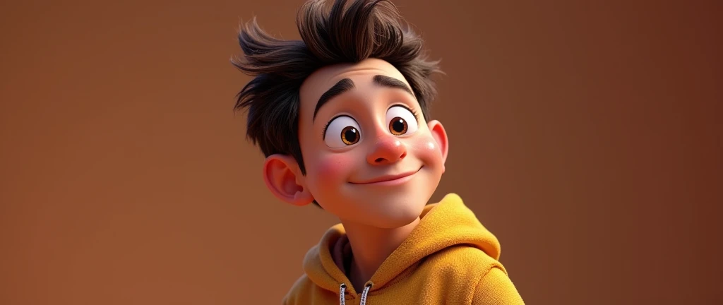 a male animated movie character in the Disney Pixar style, high qualiy, best quality , fleece sweatshirt 