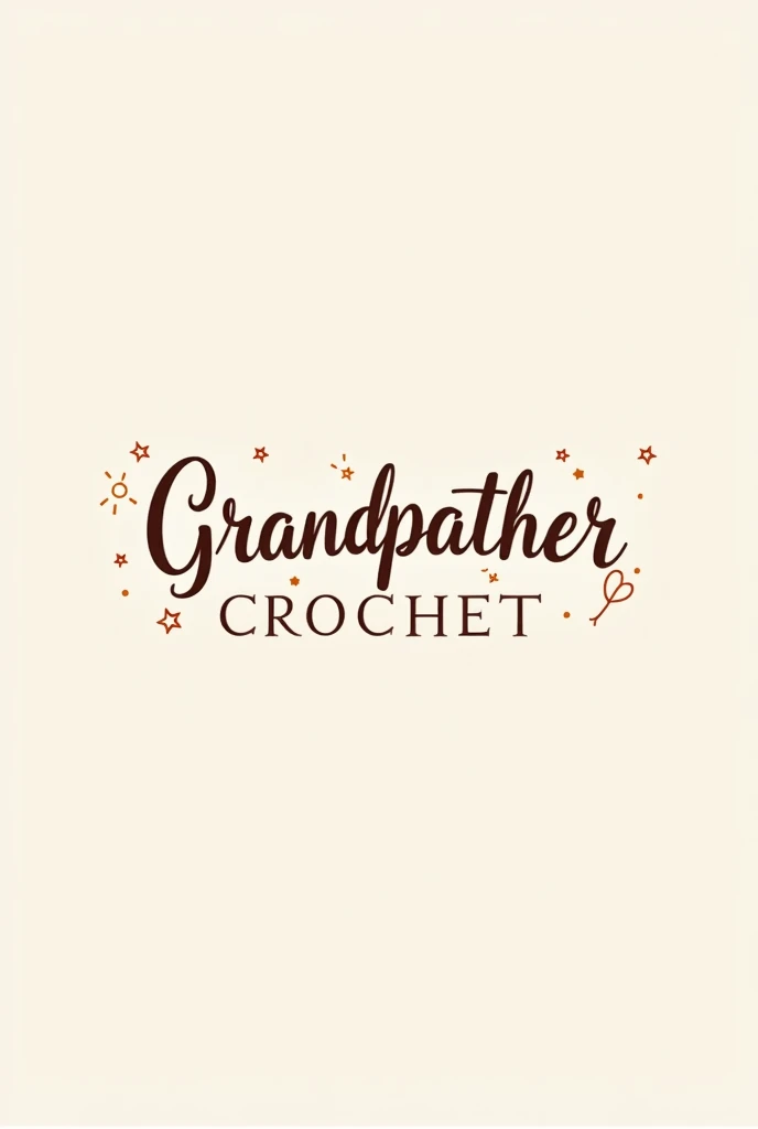 Create a simple linear logo for a grandmother's crochet business that is made with love