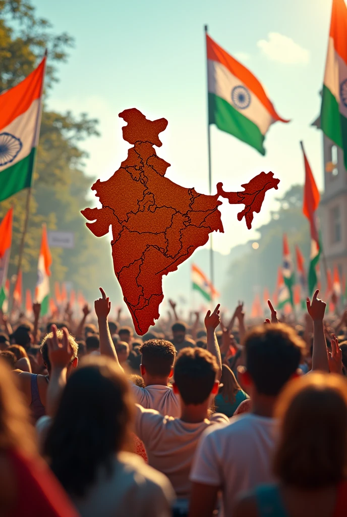Independence day India with map image