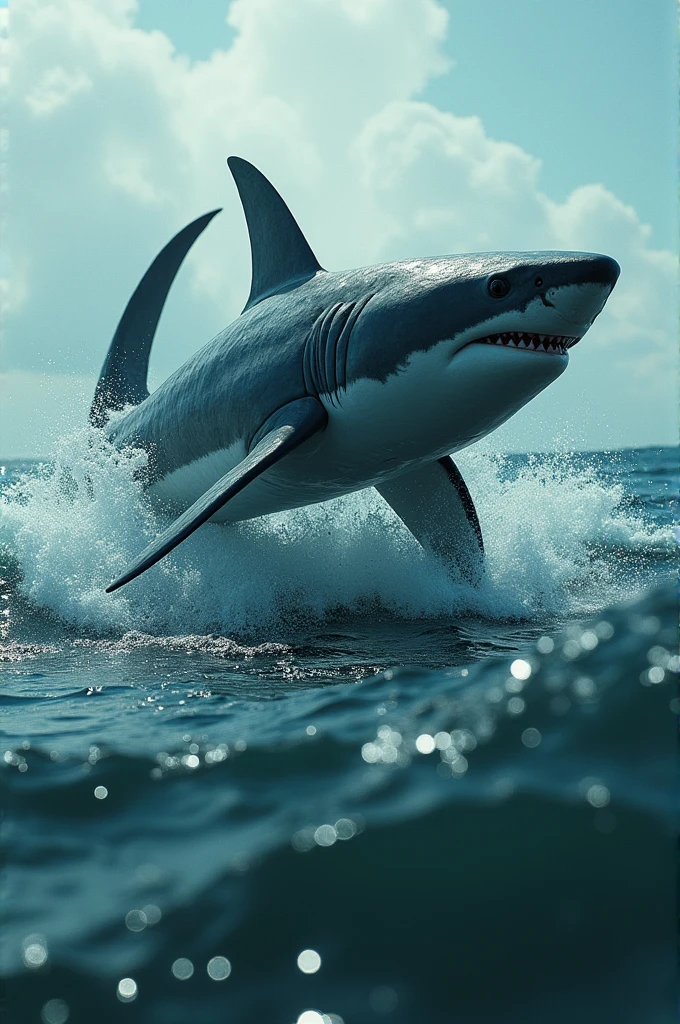 shark　Tail is large　Large tail fin　Show off your tail fin　尾びれsharkの全長より大きい