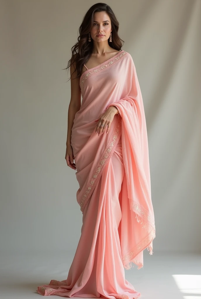 Angelina Jolie full body in loosen pnik Saree