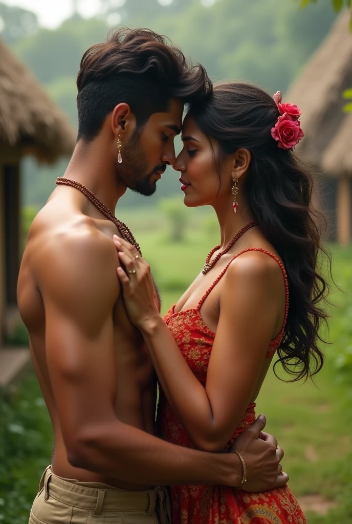 Indian Village young lovers, ultra realistic,32k,RAW photo,(high detailed skin:1.2), 8k uhd, dslr, high quality, ultrarealistic, realistic, 4k picture, textured skin