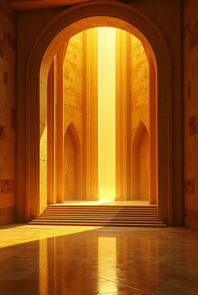 Interior of the throne room in a futuristic castle, Interstellar. 8k, Aurora Burrell, Extraterrestrial, Golden wall