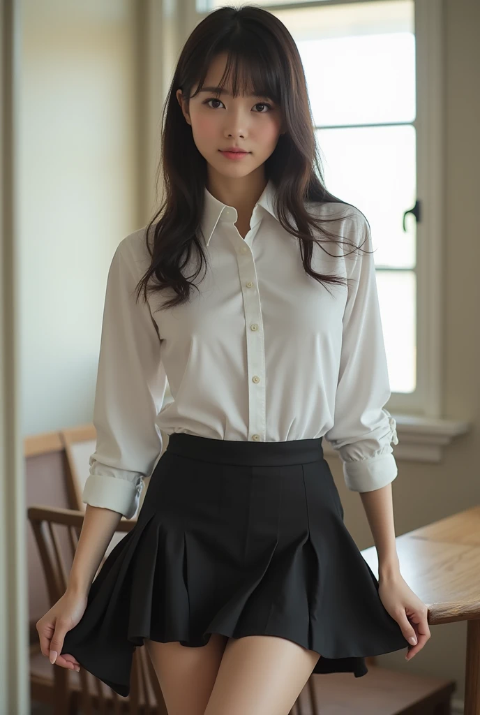 A very beautiful Japanese office lady、Panties visible from under the skirt