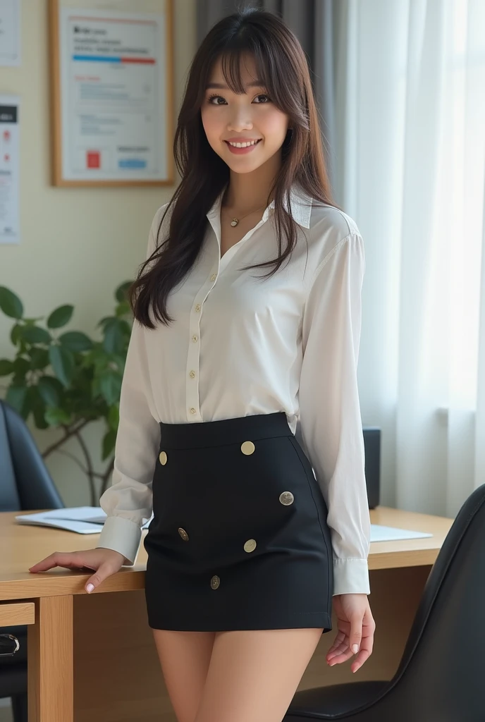 A very beautiful Japanese office lady、Panties visible from under the skirt