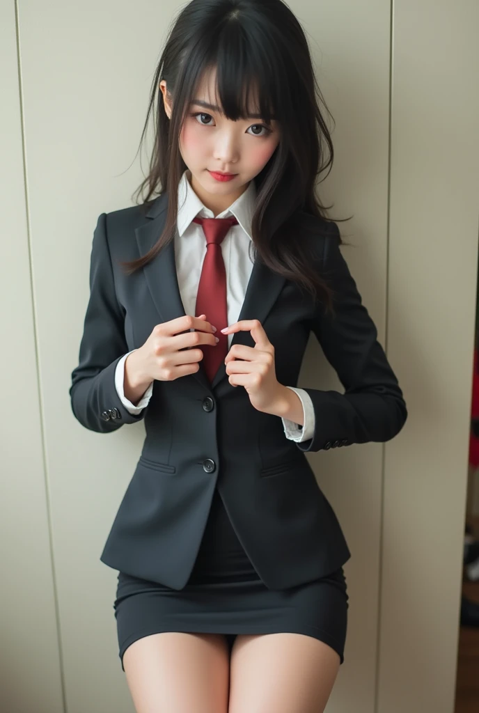 A very beautiful Japanese office lady、Panties visible from under the skirt