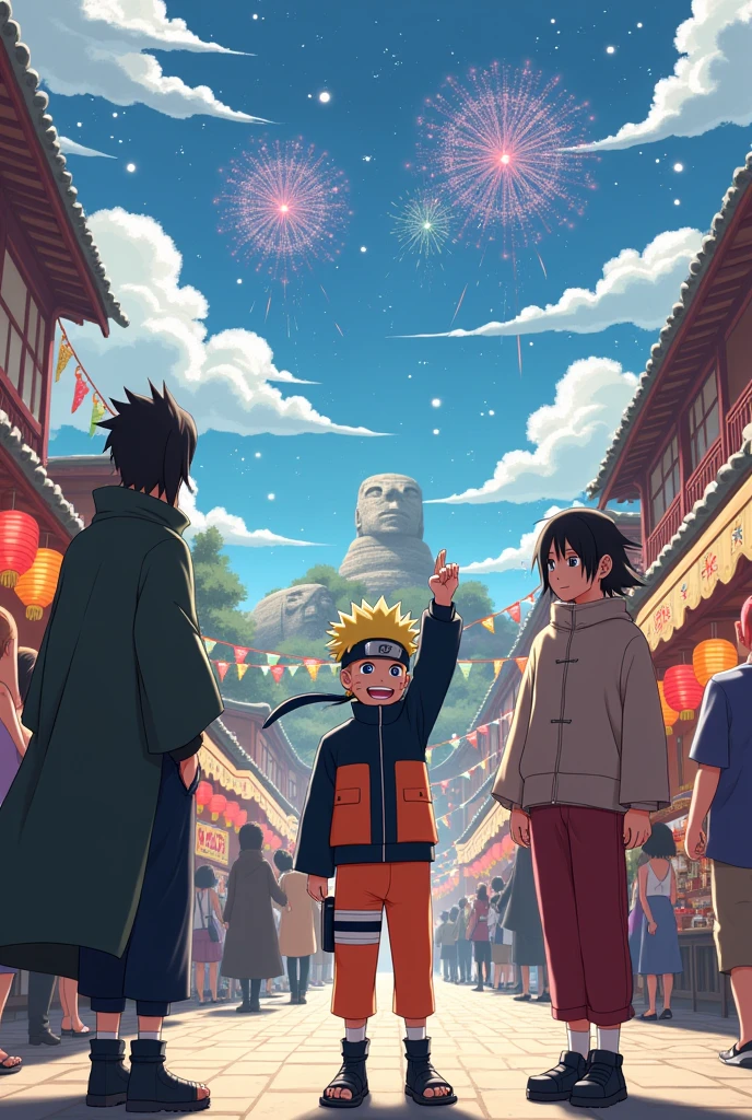 Celebrate independence day in Naruto and itachi and Sasuke