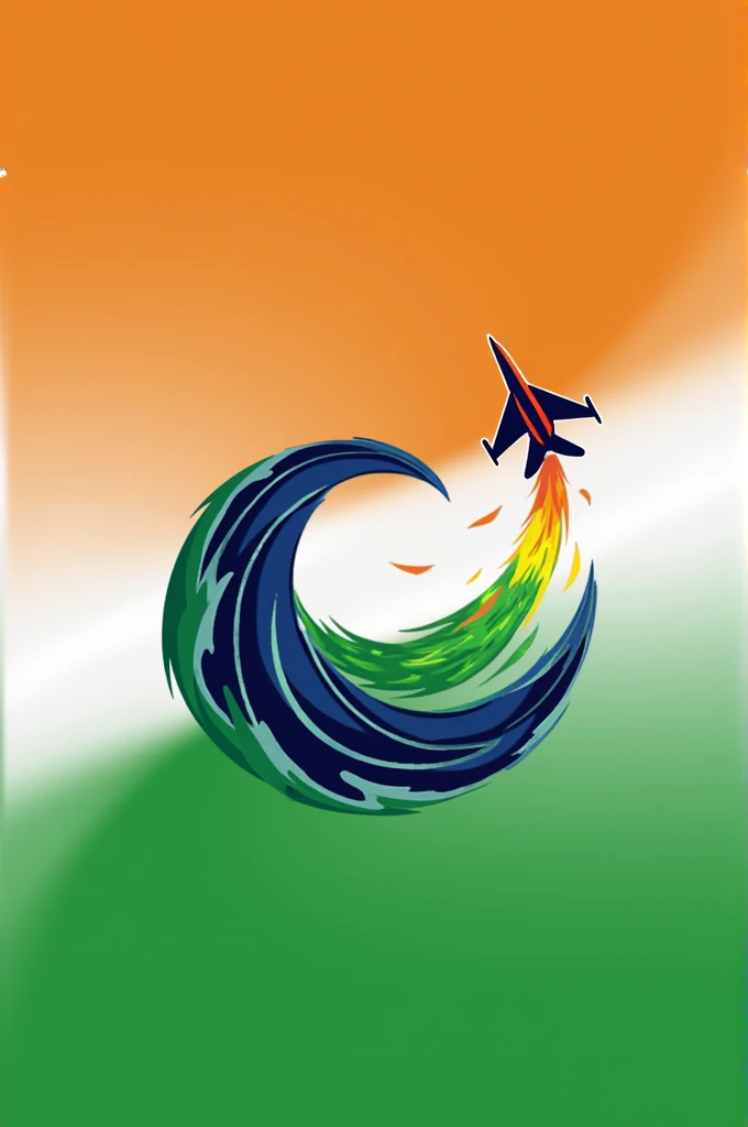 Mu company name is ' The Curve Consultant ' create a logo include a quarter circle as a Curve and fill tri colour on top saffron midle white down side green colour background will be filled with curved Indian flag and fighter get rising high with smoke of Indian flag colour 