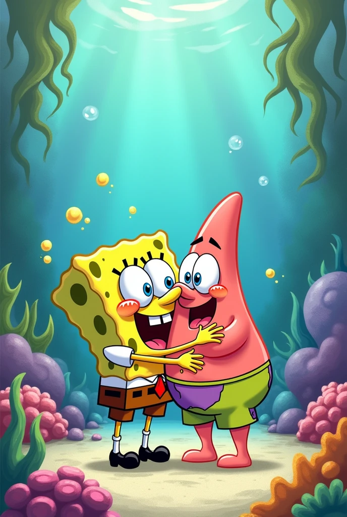 SpongeBob kisses Patrick