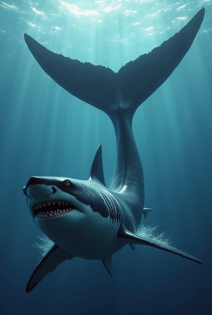 shark Tail is large Large tail fin Show off your tail fin 尾びれsharkの全長より大きい The tail fin is vertical, not horizontal.