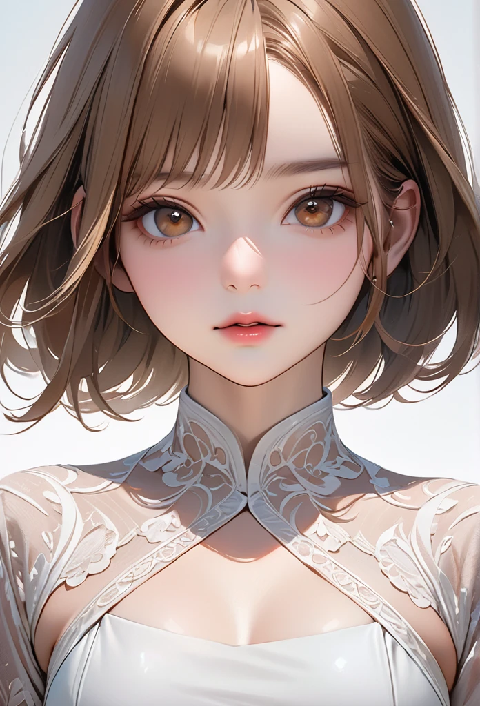Highest quality, masterpiece, Ultra-high resolution, Realistic:1.2, RAW Photos, Intricate details, Portraiture, big, Beautiful brown eyes:1.2, Perfect contours, Perfect Proportions:1.2, One person'S, break ((Mouth close-up:1.2, (From above:1.2), look up:1.2)), ((small, short, small:1.2)), Brown Hair、((Long Hair, Twin tails:1.2)), (Compensate:1.2, Fuller lips:1.3, Pink Lips:1.3, Glossy Lips:1.3, Lips parted:1.2), (Stroll through the lavender fields:1.2), ((Silk sleeveless shirt:1.2, mini skirt, Low heels)), break ((Place one arm above your head、Place one arm in front of your knee、Standing posture。