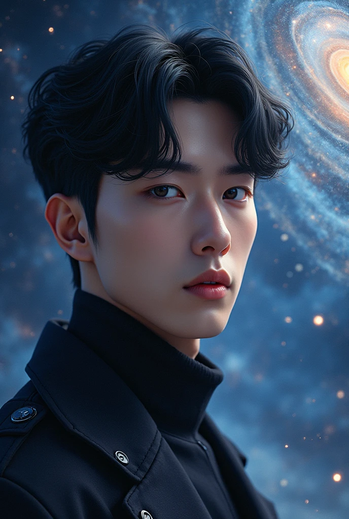(photorealism:1.2), korean idol man, grey eyes, zayne love and deep space