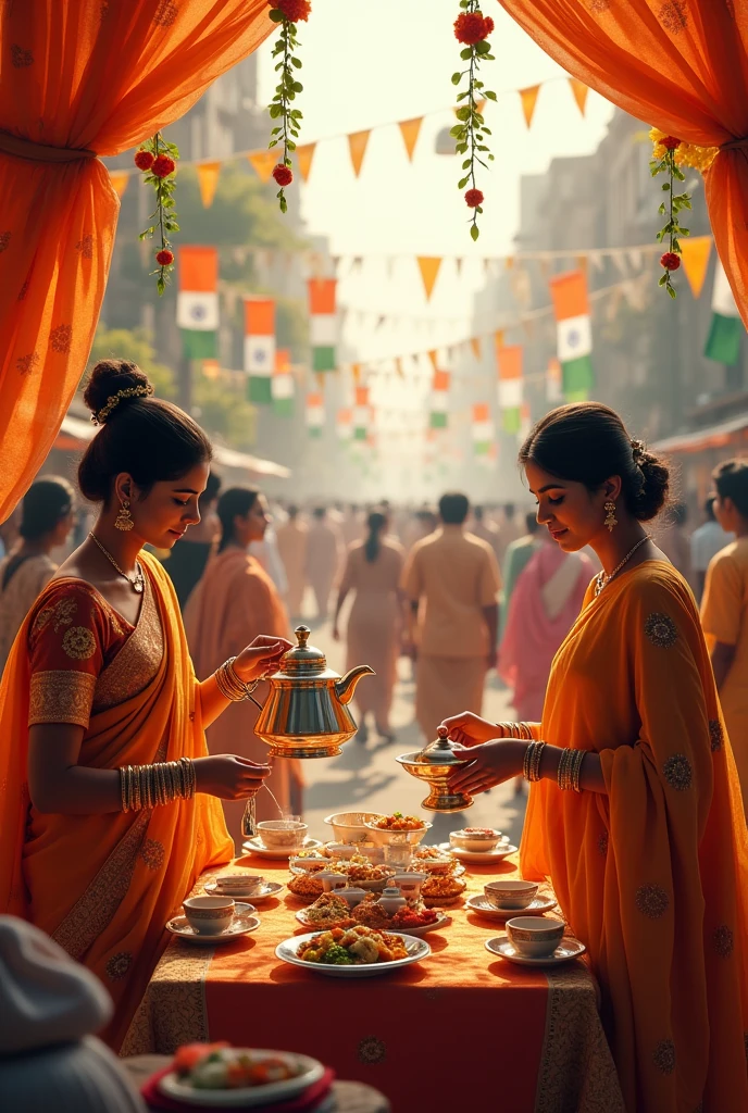 With tea India independence day 