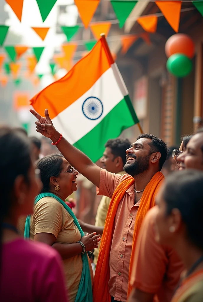 Show celebration of 15 August India indipendce day at Kirana store MAHA MART VAIJAPUR