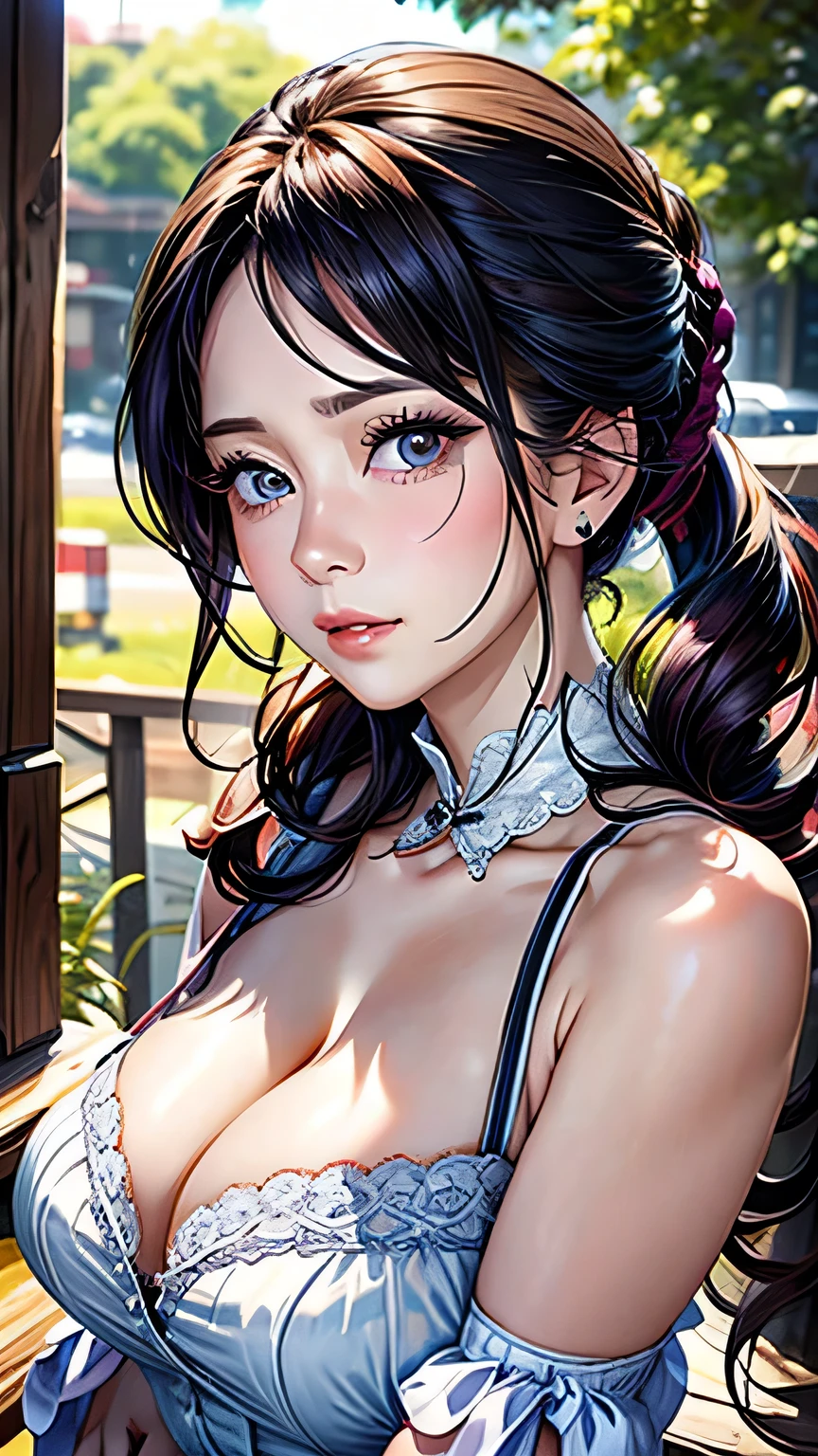 Very beautiful princess with bright eyes, 35 year old mature woman, Serious expression, rage, Ultra-realistic, Very detailed, Dynamic facial expressions, large natural breasts, Big Tits、(A pastel purple dress from the Victorian era), Fine and beautiful eyes,Beautiful lip detail,Very detailed目と顔,Long eyelashes, Detailed face, masterpiece, 最high quality, high quality, High resolution, whole body