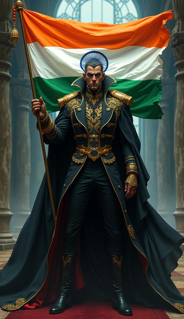 Dio Brando holding India flag.