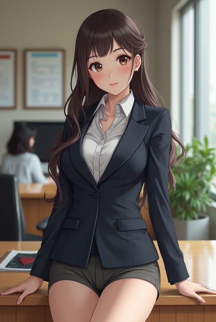 A very cute Japanese office lady、business suit、I can see her panties、Voluptuous body、Lift your legs、Shortcuts