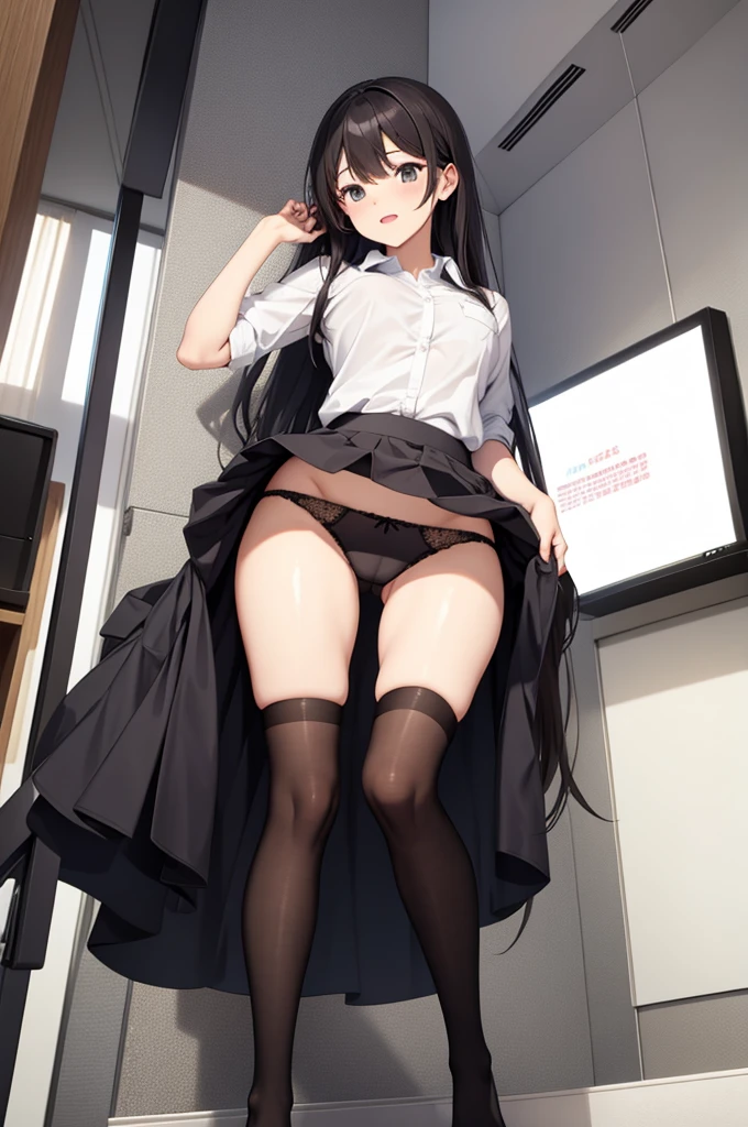 skirt lift, panties