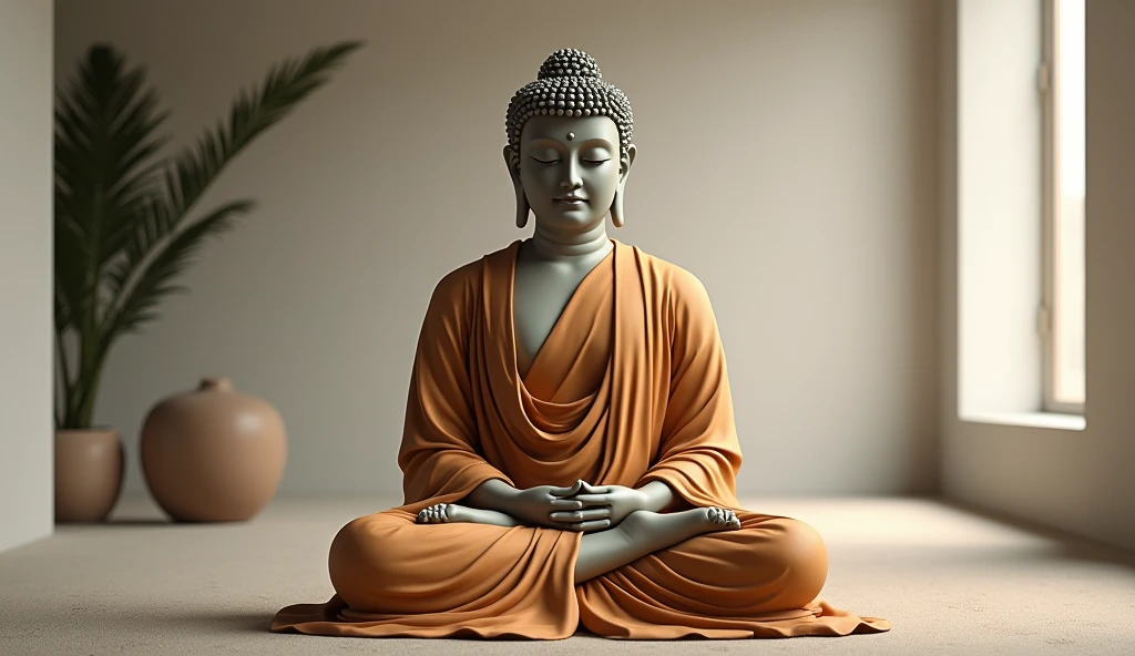 Real Gautam Buddha doing meditation looking beautiful