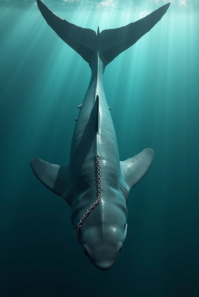 shark　Tail is large　Large tail fin　Show off your tail fin　尾びれsharkの全長より大きい　To tether the tail fin with a chain