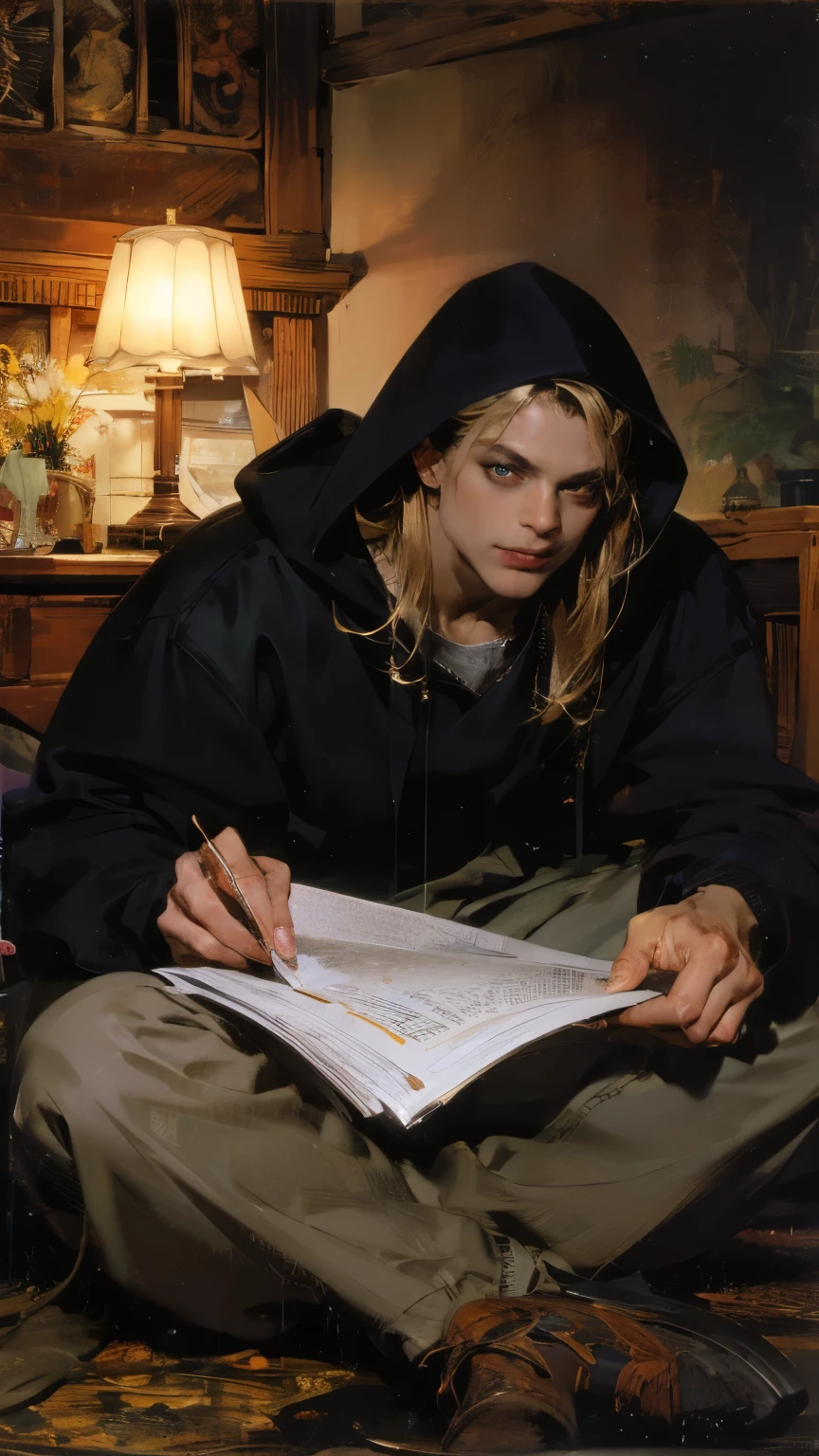 Realistic Digital Painting with Concept Art Elements"," digital painting," "concept art," "realistic," "high detail", "muscular",, "high-res", "ominous aura,", "8k resolution", "oil painting", "darker tone" , "little saturation" ,"dark feeling", "concept art" , "detailed features" , "detailed eyes" "1man" , "wide smile" , "head tiled a little" , "dangerous" , "mask over lower face" , "black hoodie" , "ripped jeans" , "dangerous" , "stalker" , "tinder dare gone wrong" , "modern era" , "non-fiction" "entire body visible" , "blue eyes" , "Tokyo background" , "nighttime" , "raining" " drenched", "muscular" , "full body" ,