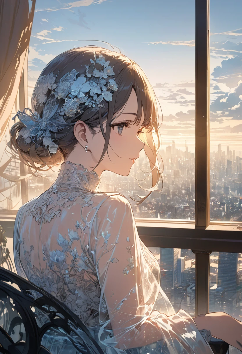    Double exposure of a beautiful and delicate lady(Face clear and perfect)Image，The backdrop is a hyper-detailed tokyo city perfect for, Beautifully, Intricate illustrations, art work concept art work masterpiece, best quality, Super detailed, HD