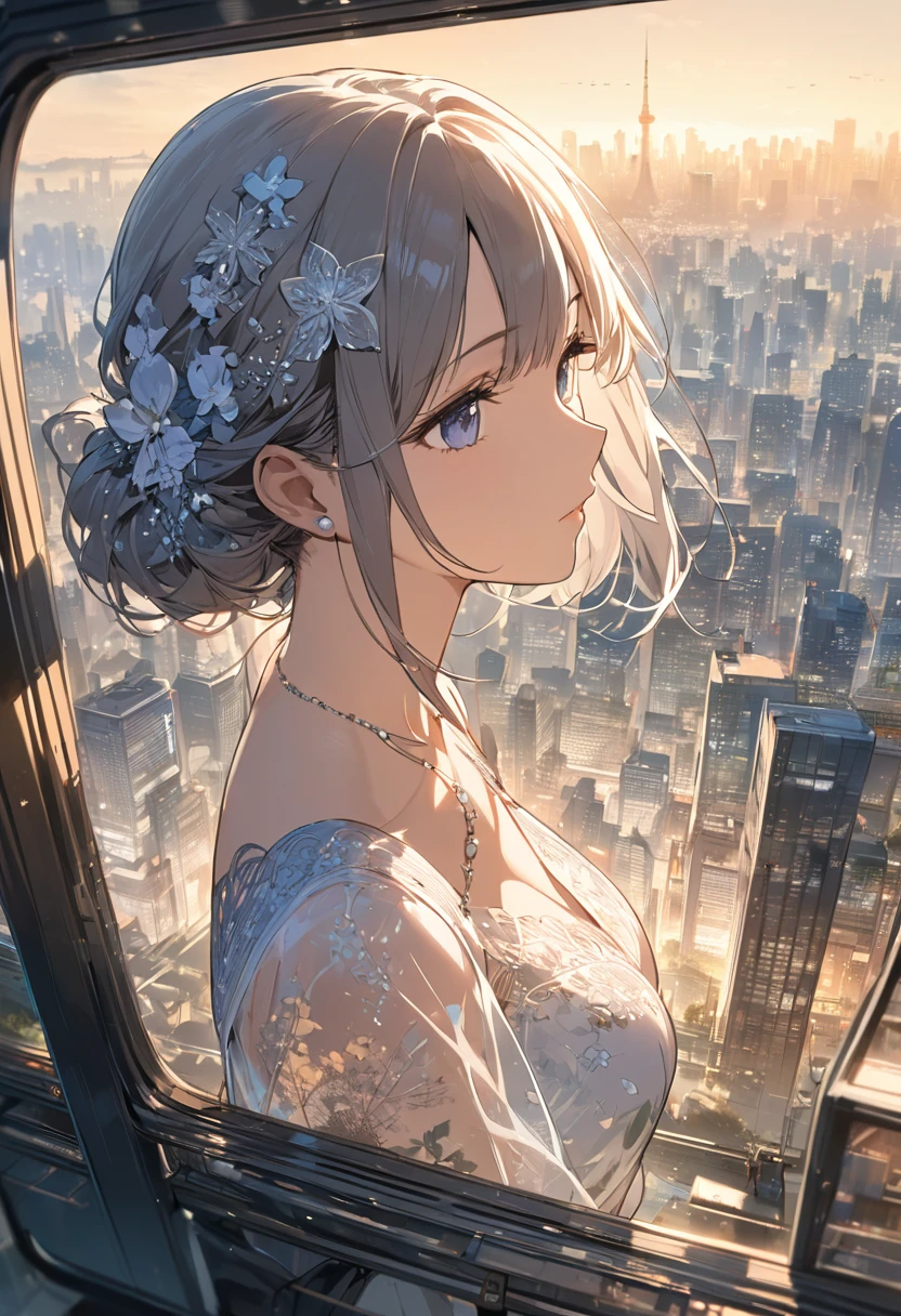    Double exposure of a beautiful and delicate lady(Face clear and perfect)Image，The backdrop is a hyper-detailed tokyo city perfect for, Beautifully, Intricate illustrations, art work concept art work masterpiece, best quality, Super detailed, HD