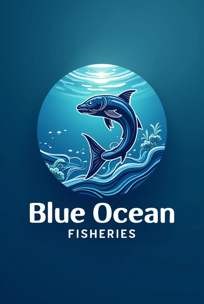 Blue ocean fisheries this is shop name pls make a logo