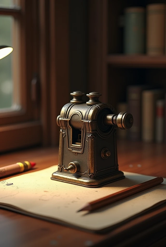 Pencil sharpener, pencil, blotter