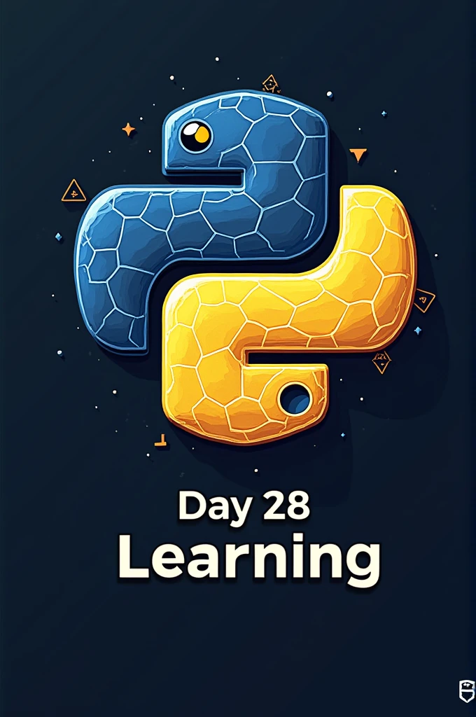 Python programming logo and text should be day 28 learning