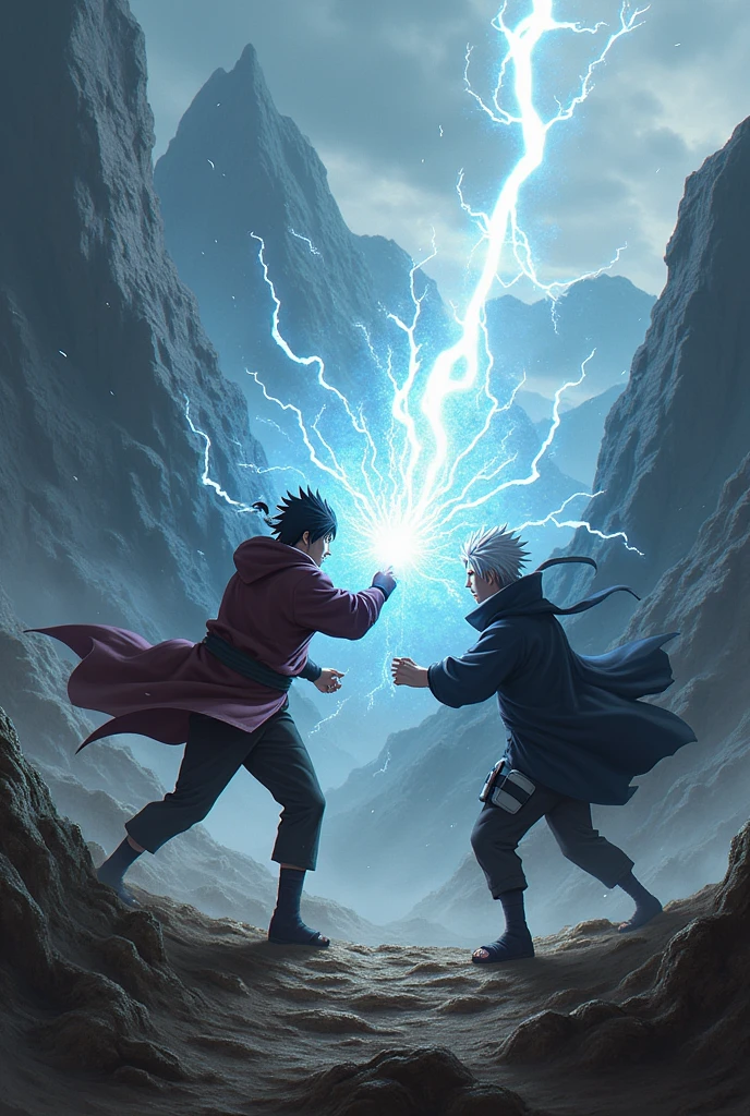 Obito and kakasi fight in adult