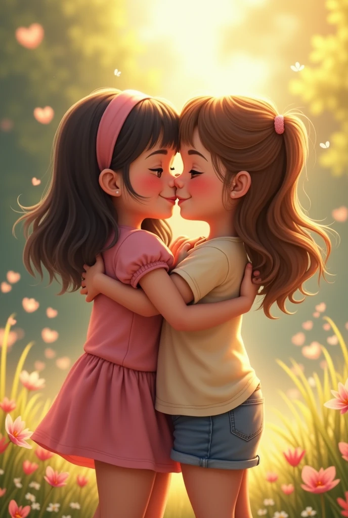 Two girl best friend huging each other