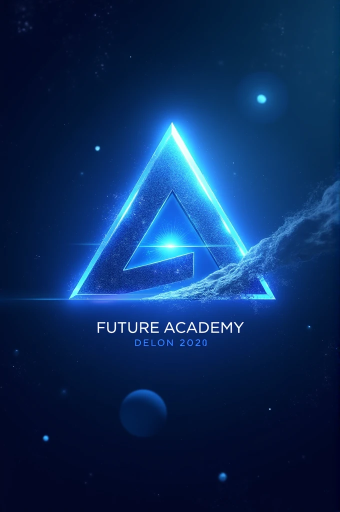 Make a logo of my academy named as the future academy, blue coloured 3D , shining brightly, in space and stars , beautiful,