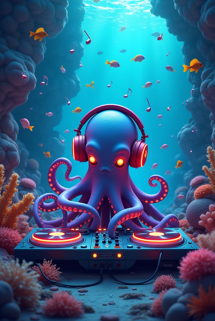 dj octopus at the bottom of the sea 