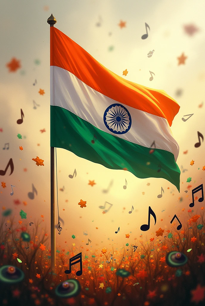 Indian flag with music