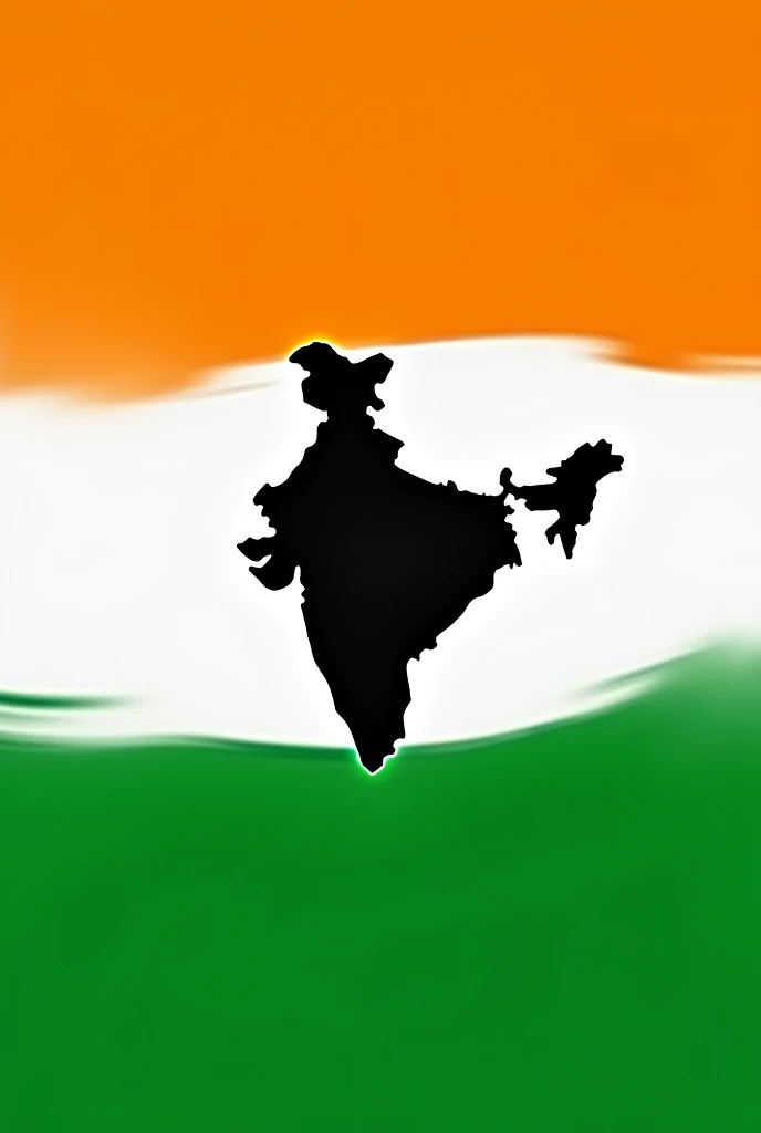 Indian flag colours background with indian map outline in the middle