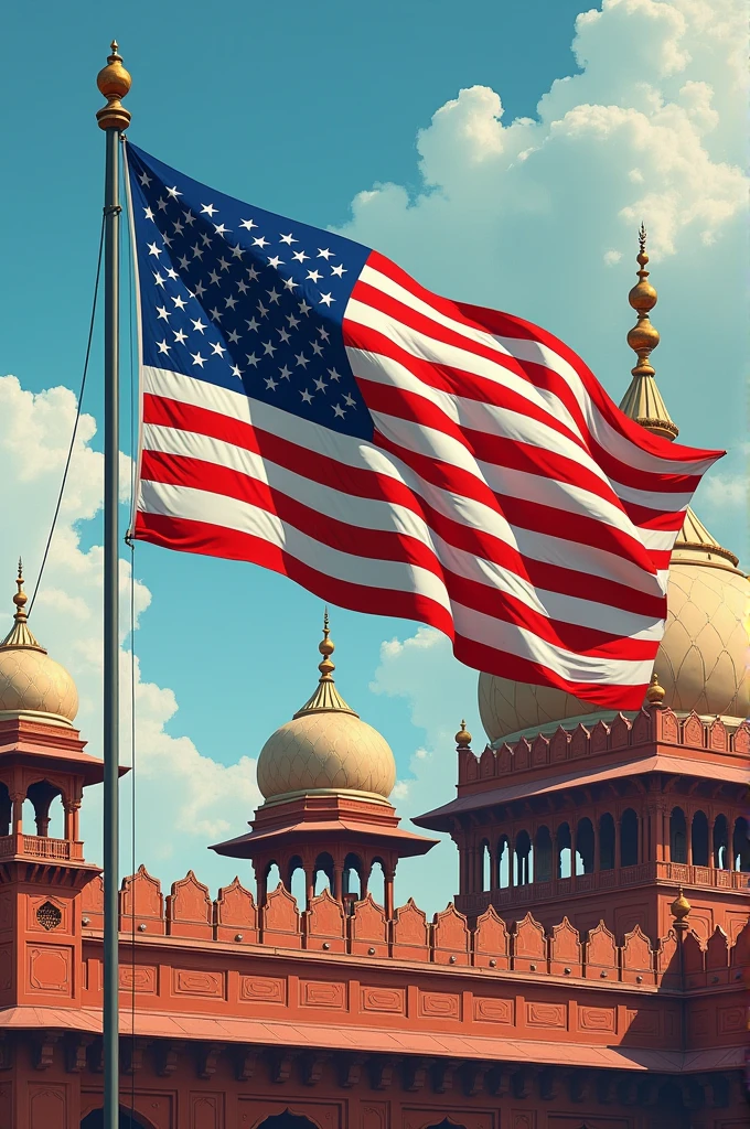 Caption America flag in India