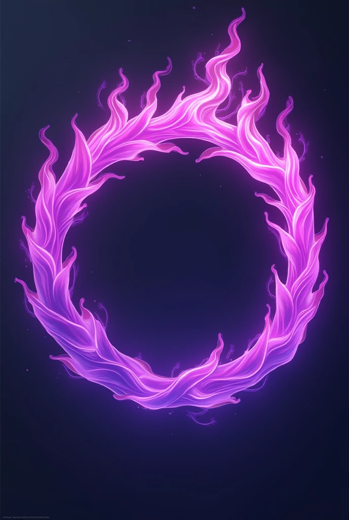 Round logo with purple flames