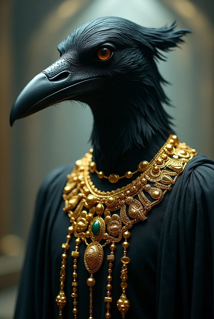 Crow head neckless gold jewellery
