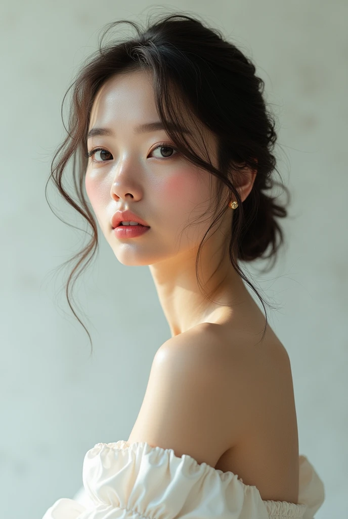 (photorealism:1.2), beautiful necked woman