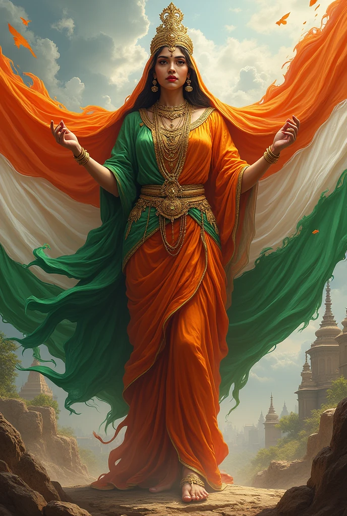 Bhartathmaatha with Indian Flag