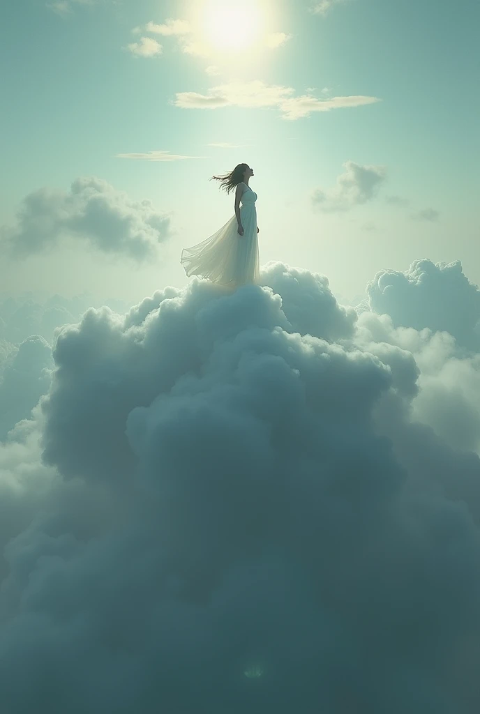 Singer on top of a grey cloud