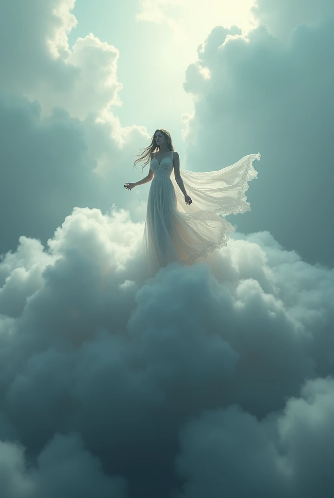 Singer on top of a grey cloud