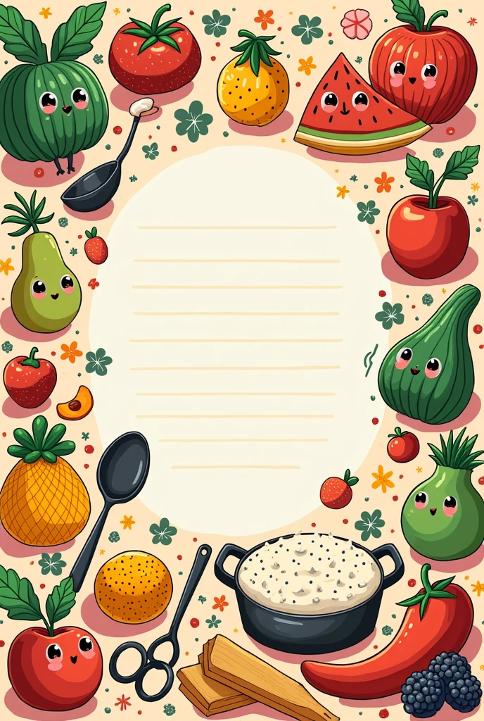 food recipe boock  cartoon 