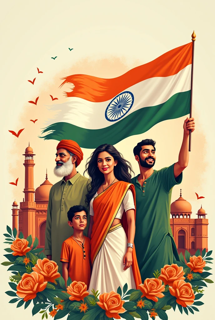 A poster for instagram about wishing India a happy Independence Day 