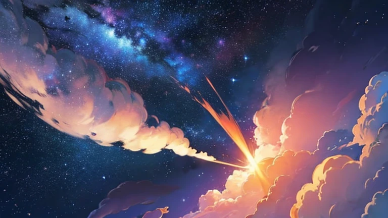 A drawing of a crescent moon and stars floating in the sky, Pixel art by Eva Frankfurther, tumbler, Space Art, A dreamlike night, Detailed dreamscape, fluffy pink Anime Cloud, Cosmic clouds, Anime Cloud, Anime Background, Beautiful iPhone Wallpapers, Dreamy Clouds, Background Art, Aesthetic clouds in the sky, Fantasy fluffy sky, anime Background Art, Wallpaper aesthetics, Space Sky