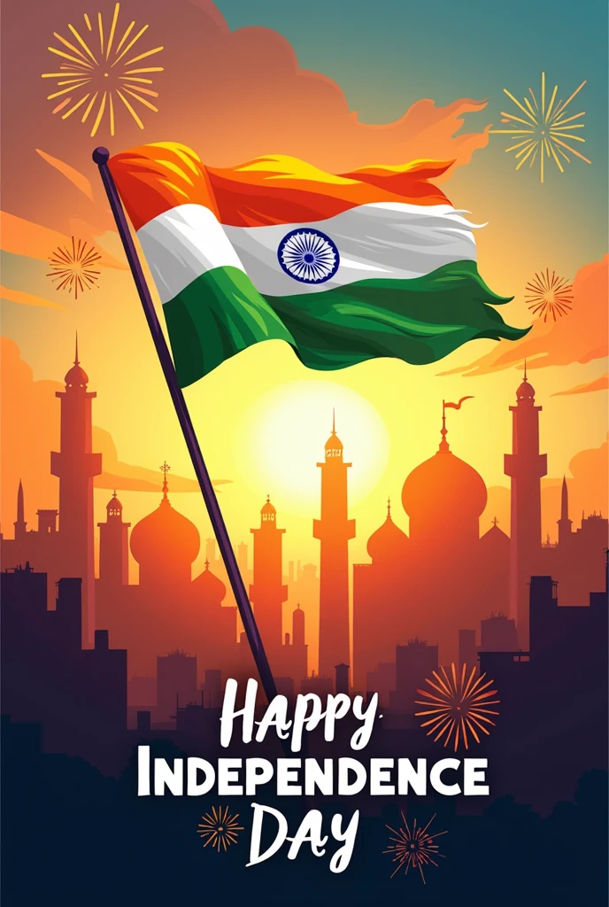 A poster for instagram about wishing India a happy Independence Day